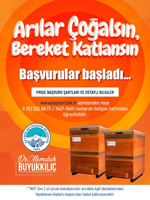Kayseri Büyükşehir’in “Arılar Çoğalsın, Bereket Katlansın” Projesi’ne Başvurular Başladı — haber görseli