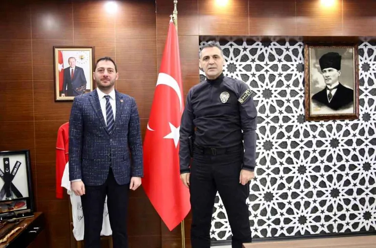 MHP İl Başkanı Kalın ve Yönetim Kurulu Üyelerinden Emniyet Müdürü Atanur Aydın'a Ziyaret — haber görseli
