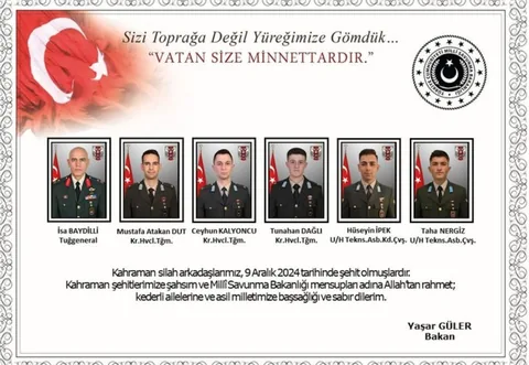 Isparta'da askeri helikopter düştü!1'i Tuğgeneral 6 askerimiz şehit oldu — haber görseli