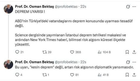 ABD’den Türkiye’deki Vatandaşlarına Deprem Uyarısı: Deprem Mi Olacak? Uzmanlardan Açıklama — haber görseli