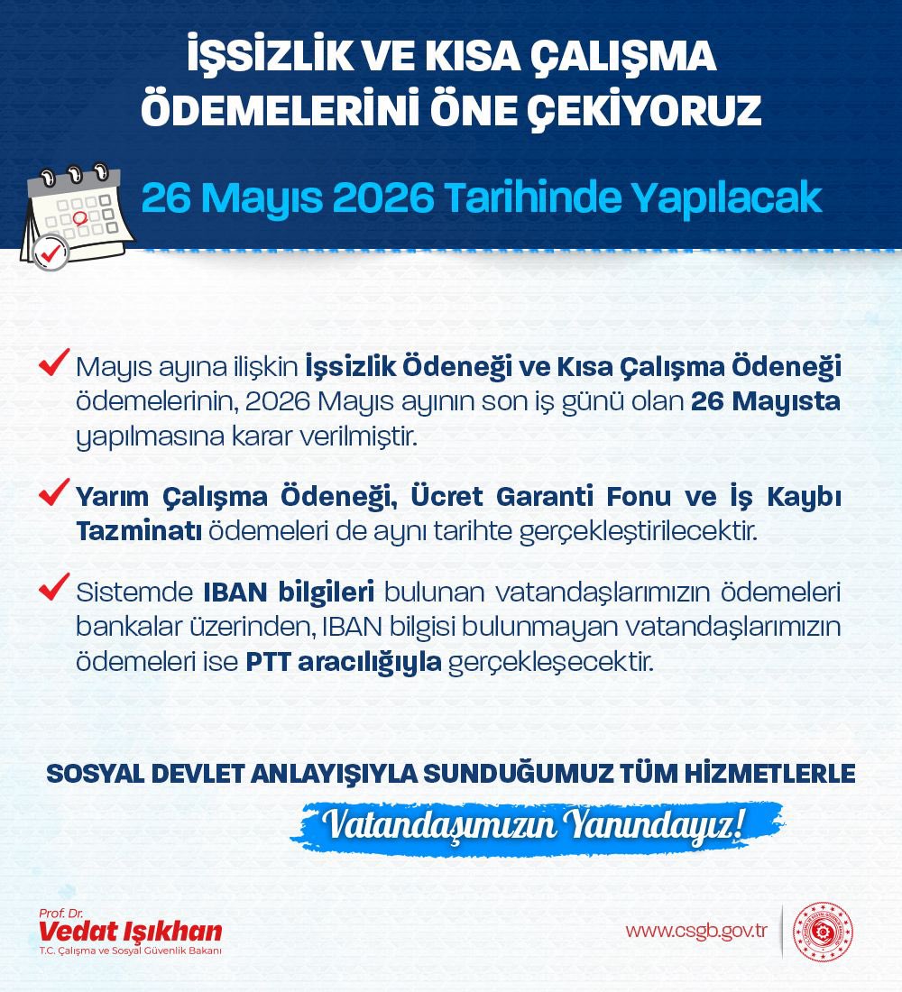 Bakan IŞIKHAN Duyurdu! Bayram Öncesi İşsizlik Maaşı ve Kısa Çalışma Ödeneği Hesaplara Yatıyor