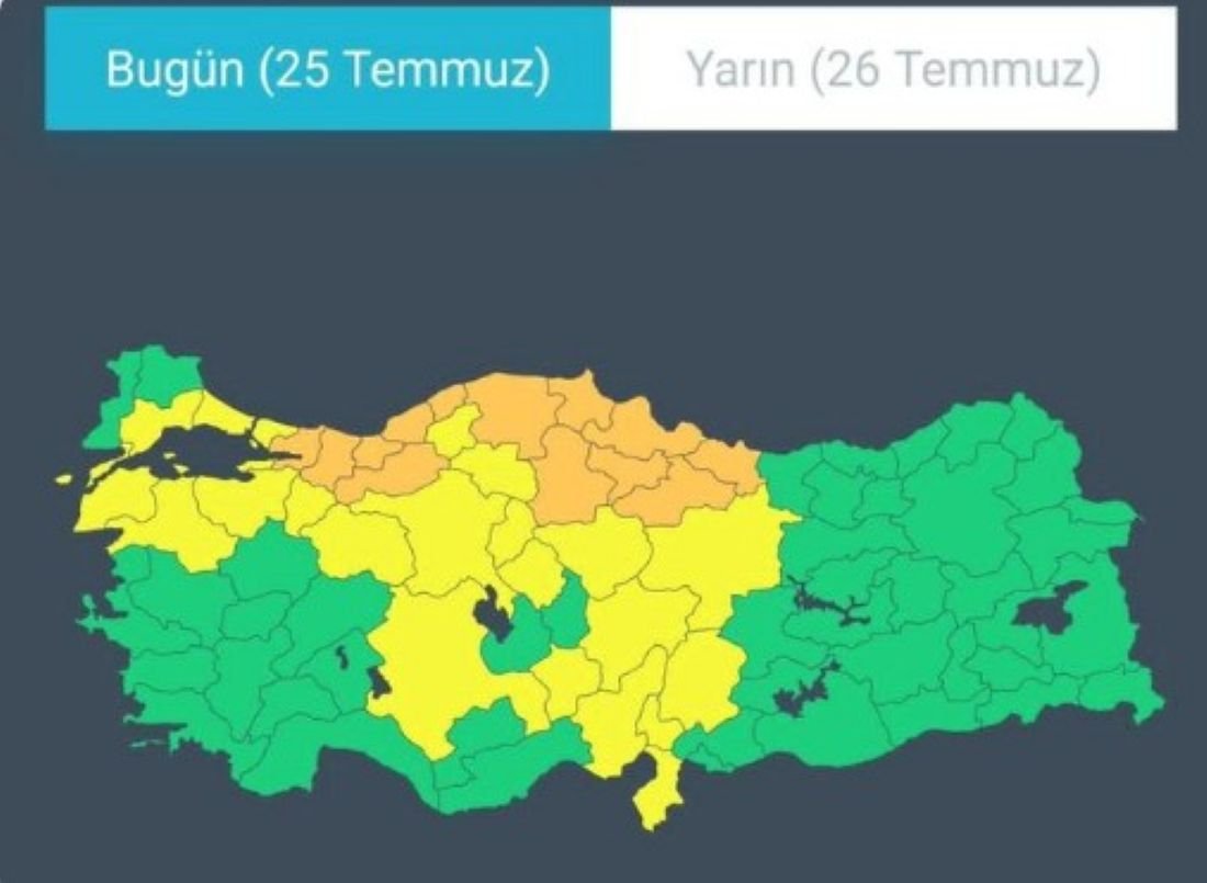 Türkiye'de alarm! AFAD'dan peş peşe uyarı: 13 il turuncu, Kayseri Dahil 22 il sarı kodda..