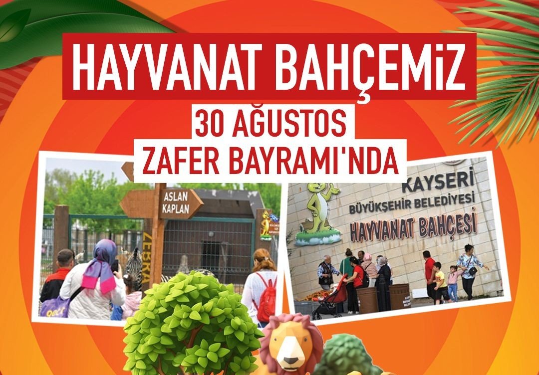 30 Ağustos’ta Kayseri Büyükşehir Belediyesi Hayvanat Bahçesi ücretsiz!